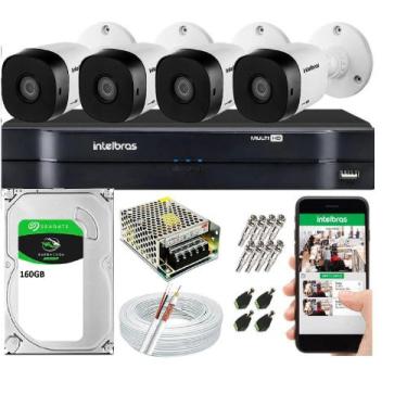 Imagem de Kit Cftv 4 Câmeras De Segurança Intelbras Multi Hd 720p E Dvr Mhdx Ful