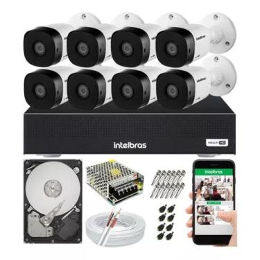 Imagem de Kit 8 Câmeras Intelbras Multi Hd 1120b E Dvr 8 Canais Com Hd