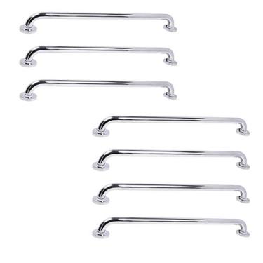 Imagem de Barra de Apoio 70cm Inox Kit 7 Unidades Banheiro Box Idoso Deficiente 
