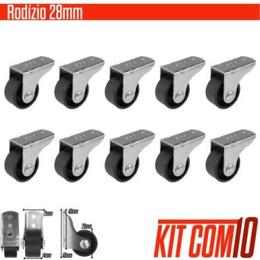 Imagem de Kit 10 Rodízio rodinha Fixa para Sofá retrail Bicama Roda Ant Risco - 