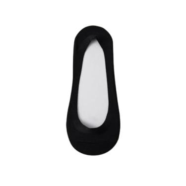 Imagem de chanstore 2 pares - Meias femininas antiderrapantes de algodão puro patchwork, salto alto, verão, fina, boca rasa, invisível, meias pretas