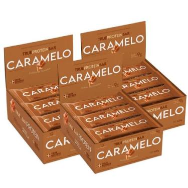 Imagem de 3x True Protein Bar Caramelo True Source 12 Unidades, Caramelo