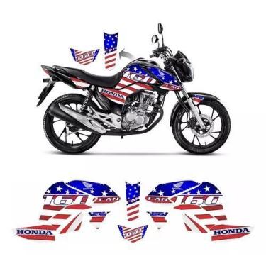Imagem de Kit Adesivos Carenagem Honda Cg Fan 160 2022 Estados Unidos - Resitank