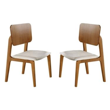 Imagem de Kit 2 Cadeiras Moderna em Madeira Maciça - Jasmim - Harmonia Salas