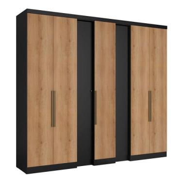 Imagem de Guarda-Roupa Selecto 7 Portas THB, Preto/Capuccino