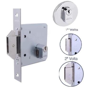 Imagem de Fechadura Arouca 1006 Externa Porta de correr Roseta Redonda, Escovado