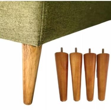 Imagem de Conjunto Com 6 Pés Palito 17cm Madeira Para Sofás, Poltronas, Móveis E