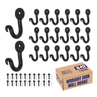 Imagem de The Metal Magician Pacote com 20 ganchos grandes para roupão de 5 cm de ferro para chaveiro de ferreiro, bolsas, chapéu pendurado perfeito para banheiro, cozinha, sala de estar