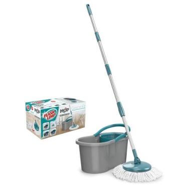 Imagem de Mop Giratório Fit Flashh Limpp - Flashlimp, Cinza e Verde