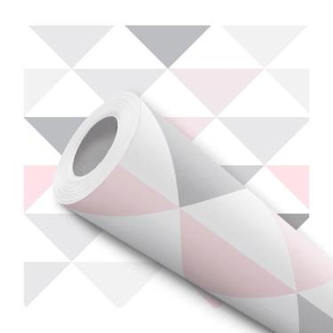 Imagem de Papel De Parede Adesivo Lavável sala Floral Rosa E Branco            -