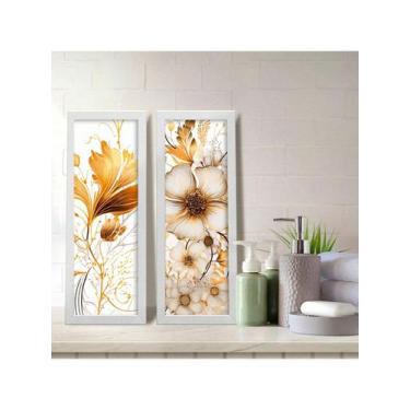 Imagem de Kit 2 Quadros Decorativos Banheiro Lavabo Flores Luxuosas - NoBrand, B