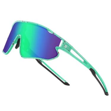 Imagem de DUCO Óculos de sol infantis juvenis de beisebol polarizado esportivo ciclismo TR90 armação para meninos e meninas, Armação verde, vermelho, azul, pontilhado, preto, lente verde Revo, common