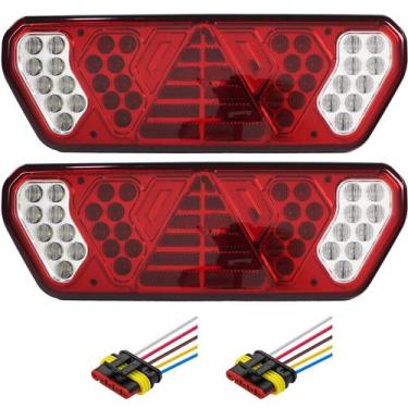 Imagem de PAR Lanterna Traseira Caminhão Carreta Guerra LED 12V +Conector - Mult