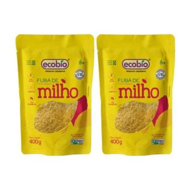 Imagem de Kit 2 Fubá De Milho Farinha De Milho Orgânico Vegano Ecobio 400g