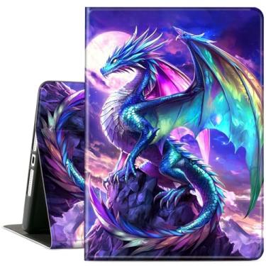 Imagem de ACWDMKH Capa para tablet Samsung Galaxy Tab S10 Plus/S9 FE Plus/S9 Plus 5G de 12,4 polegadas, capa fina de couro PU, capa com suporte ajustável, despertar/hibernar automaticamente, dragão brilhante