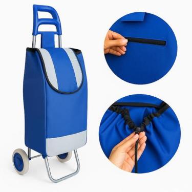 Imagem de Carrinho Dobrável De Mão Multiuso Compras Feira Com Rodas Reforçado 30