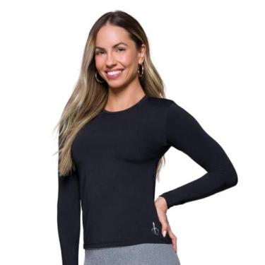 Imagem de Blusa Feminina Com Manga Longa Proteção Uv50+ Selene Moda Praia Piscin