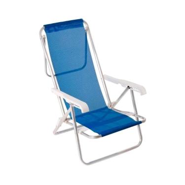 Imagem de Cadeira Alumínio 8 Posições Dobrável 90 kg Sannet Azul - Mor, Opção: Azul