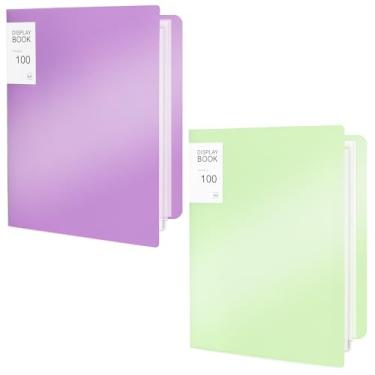 Imagem de Fichário de apresentação com mangas de plástico transparente, pasta de portfólio A4 para arte, documentos, certificados, organizador, para escritório e armazenamento de obras de arte, 22 x 30 cm