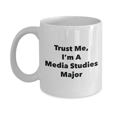 Imagem de Caneca Trust Me, I'm A Media Studies Major - Caneca de café divertida - Lindas ideias de presentes de formatura para amigos e colegas de classe (325 ml)