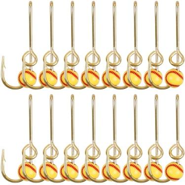 Imagem de SILANON Gancho de peixe, clipe de chapéu, ganchos de pesca, 16 pçs/caixa, anzóis para chapéu, chapéu, anzóis de pesca, prendedor de gravata, fecho de amarrar, dourado/preto