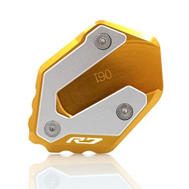 Imagem de Acc-Creativity Suporte para pé de motocicleta com ampliador lateral para placa de extensão compatível com YAMAHA YZF-R7 R7 2021-2022 (dourado)