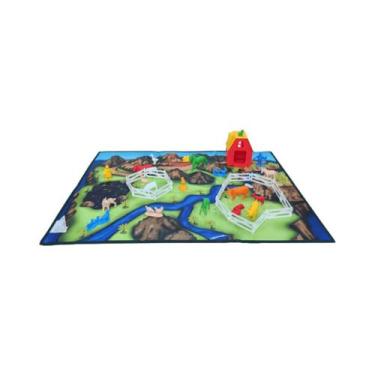 Imagem de Brinquedo Fazendinha Com Tapete Grande com 37 peças - Gulliver