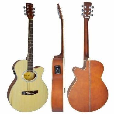 Imagem de Violão Folk Eletroacústico Afinador Eq 3b Giannini Gsf1r Nt