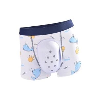 Imagem de FashionCha Cueca pós-cirúrgica para circuncisão, capa protetora com estampa de baleias, evita atrito após corte do prepúcio para crianças, Tamanho 150