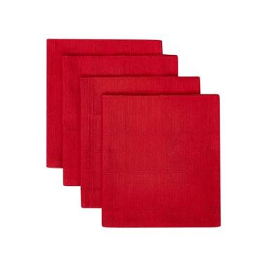 Imagem de IZOD - Guardanapos de pano, acessórios decorativos de mesa, decoração de Natal, conjunto de 4 (vermelho Chadwick, 51 x 50 cm)