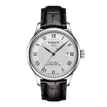 Imagem de Tissot Relógio social masculino Le Locle de aço inoxidável, Preto, Alça