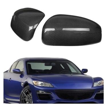 Imagem de Capa de espelho de fibra de carbono compatível com Mazda RX-8 RX8 2004-2011 Tampas de visão traseira lateral da porta externa do carro, capa de visão traseira, complemento
