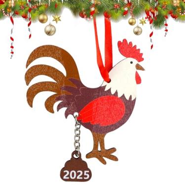 Imagem de Enfeites de Natal engraçados para cães e gatos e galinhas para animais de estimação 2025 para árvore de Natal (galinha 2025)