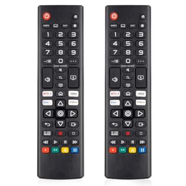 Imagem de (Pacote com 2) Controle remoto universal para todas as TVs LG Smart TV, compatível com todos os controles remotos LG LCD LED OLED UHD HDTV 3D 4K Smart TV