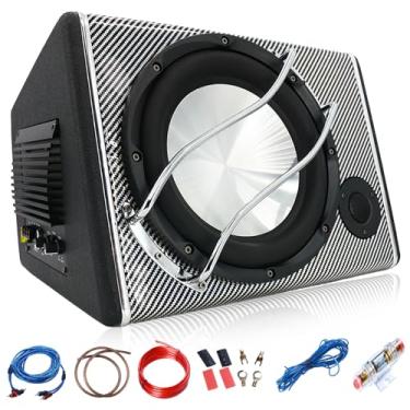 Imagem de LORPHEIR Subwoofer automotivo 3800W de 25,4 cm com cabo de áudio – Sistema de graves de alta potência para atualização de áudio do carro, aumento de graves ajustável, design compacto para instalação