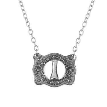 Imagem de SENFAI Colar com fivela de cinto, estilo ocidental, pingente de letra inicial, design decorativo com fivela de cinto, Small, Latão, Sem Pedra Preciosa