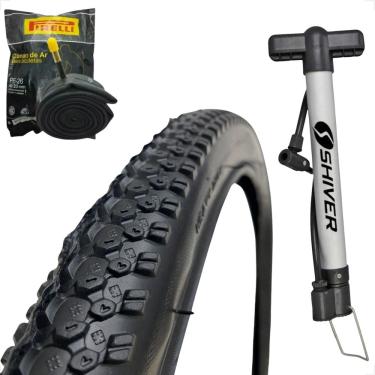 Imagem de Pneu Bike Bicicleta Mtb Shiver Scorpion Excess Aro 26 x 1.95 banda leve Camara pirelli bomba de ar
