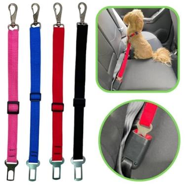 Imagem de Cinto de segurança pet universal compatível com todos os modelos de veículos para cães e gatos viagem(2,Cor aleatória)