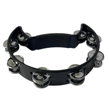 Imagem de Pandeiro Meia Lua ABS Preto, Azul ou Branco Samba Music - PHX, Preto