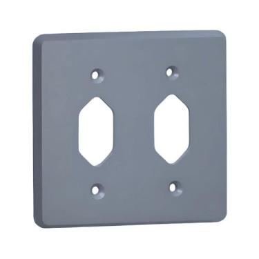 Imagem de Placa 4x4 Cinza Pial 54391 2 Tomadas Pb Silentoque