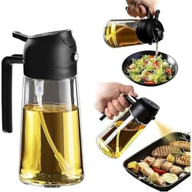 Imagem de Spray e Dosador de Azeite 3 em 1 – Borrifador 500ml para Óleo, Vinagre, Molhos e Temperos | Ideal para Saladas, Churrasco, Air Fryer, Frituras – Linha Premium, Prático, Econômico e Saudável