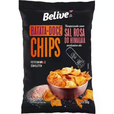 Imagem de Batata Doce Chips Belive Sal Rosa Do Himalaia 50g