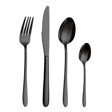 Imagem de Jogo De Talheres Inox Luxo 16 Peças Dourado Preto E Rosê - Cutlery Set