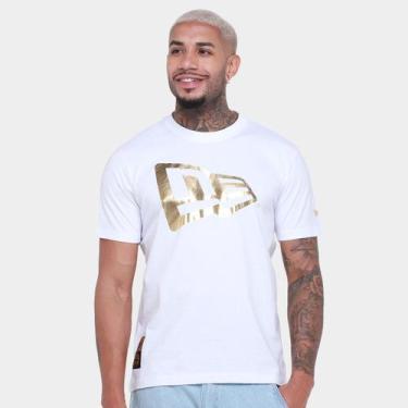 Imagem de Camiseta New Era Core Flag Masculina, Branco, G