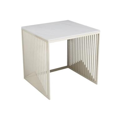 Imagem de Armário de armazenamento luz luxo mesa lateral sofá canto mesa vassoura robô prateleira prateleira prateleira ferro casa pedra placa pequena mesa de centro sala de estar rack de armazenamento (rack de