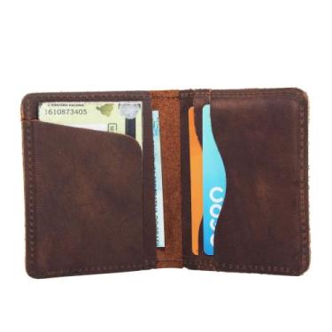 Imagem de Carteira Masculina Pequena Cnh Cédula Cartões em Couro Legítimo - Pamp