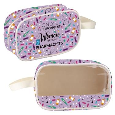 Imagem de MBMSO Presentes de técnicos de farmácia, bolsa de maquiagem transparente, presentes de apreciação tecnológica de farmácia, presente de graduação, bolsa RX, Bolsa transparente farmacêutica, Bolsa
