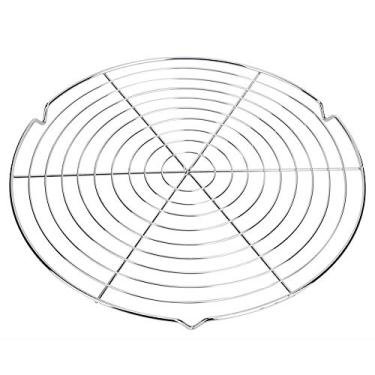 Imagem de Sorand Malha de churrasco, redondo, rede de malha de arame para churrasco, grelha de churrasco, ferramenta de piquenique para acampamento ao ar livre, antiaderente/resistente ao calor/durável
