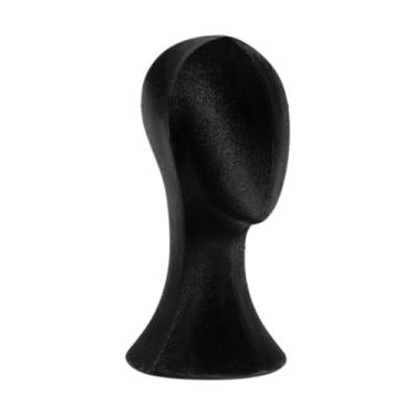 Imagem de OIIBWQ Cabeça de Manequim Modelo Roda Dentada Fácil de Usar Suporte de Armazenamento Chapéu Suporte para Chapéu de Cowboy Cosmetologia Boné Compras Loja, Preto