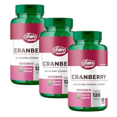 Imagem de Kit com 3 Frascos de Cranberry Oxicoco Unilife 120 Capsulas 500mg